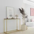 Produktbild: Design Möbel Konsolentisch Beistelltisch Moderner Sofatisch Flurtisch Kleiner Ausstellungstisch Moderner Beistelltisch Tisch für den Flur Tisch für das Wohnzimmer 100 cm x 80 cm x 25 cm SCHWARZ/Gold