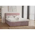 Produktbild: Kaiser Möbel Boxspringbett mit bettkasten und topper TRENTO, ohne Bein stoff Plüsch Cord 120x200 cm Rosa H3 - Rosa