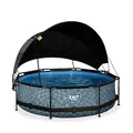 Produktbild: EXIT Toys Stone Pool mit Sonnensegel - ø300x76cm - Runder Rahmenpool mit Kartuschenfilterpumpe - Optimaler UV-Schutz - Leicht Zugänglich - Starker Rahmen - Einzigartiges Design - Grau