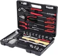 Produktbild: KS Tools 911.0650 1/2 Zoll Werkzeug-Satz | inklusive Umschaltknarre, 45-Zahn | matt satiniert | 50-tlg.