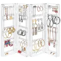 Produktbild: Faltbarer Acryl Schmuck Organizer - 5 Etagen & 4 Paneele für Ohrringe Armbänd...