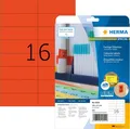 Produktbild: HERMA 4552 Farbige Etiketten rot ablösbar, 20 Blatt, 105 x 37 mm, 16 pro A4 Boge
