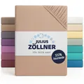 Produktbild: Julius Zöllner Jersey Spannbettlaken für Baby- & Kinderbett, 100% Jersey-Baumwolle, OEKO-TEX Standard 100 zertifiziert, Größe: 60x120cm / 70x140cm, 2er Pack, sand