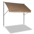 Produktbild: Angerer Klemmmarkise Style mit Handkurbel, Terrasse/Balkon, einfache Montage ohne Bohren, Made in Germany, hochwertiger Stoff, UV-beständig, höhenverstellbar, wasserabweisend, 150 cm Taupe