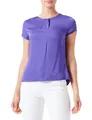 Produktbild: Taifun Damen Feines Blusenshirt mit kurzem Arm Kurzarm unifarben Purple Ink 36