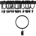 Produktbild: OOTSR Gardinenclips mit Ringen (Φ50mm, 16-er Set) - Rostfrei Matt Rostfreier Stahl Metall Gardinenstange Clipringe mit Ösen für Party Licht, Kunstdisplay, Zelt (Vintage Black, 2 Zoll)