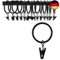 Produktbild: OOTSR Gardinenclips mit Ringen (Φ50mm, 16-er Set) - Rostfrei Matt Rostfreier