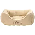 Produktbild: Dehner Tierbett Hunde-/Katzenbett Sammy, beige, versch. Größen, hochwertiges Hundebett/Katzenbett, mit herausnehmbarem Liegekissen beige 61 cm