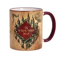 Produktbild: Elbenwald Harry Potter Tasse Karte des Rumtreibers Rundumdruck Keramik 320 ml beige rot