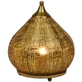 Produktbild: Marrakesch Orient & Mediterran Interior Nachttischlampe Orientalische Deko Tischlampe Nachttischlampe Lampe Jamiel Gold, Leuchtmittel nicht im Lieferumfang enthalten, Handarbeit goldfarben