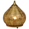 Produktbild: Marrakesch Orientalische Deko Tischlampe Nachttischlampe 28cm groß | Boho Deko Tischleuchte Lampe im Wohnzimmer Schlafzimmer & Kinderzimmer | Tischleuchte Jamiel gold aus Metall E27 Lampenfassung