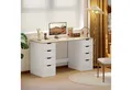 Produktbild: HOMCOM Schreibtisch mit 8 Schubladen (Computertisch, 1-St., Arbeitstisch), für Arbeitszimmer, Wohnzimmer, Weiß