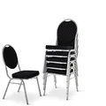 Produktbild: MACOShopde by MACO Möbel Raburg Stapelstuhl 6er Set David - stabil bis 150 kg in SCHWARZ, Gewerbequalität + stapelbar für: Konferenz, Seminar, Wartezimmer, Bankett, Behörde, Schule/Uni & Gastro/Hotel