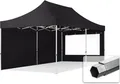 Produktbild: TOOLPORT 3x6m Aluminium Faltpavillon, inkl. 2 Seitenteile, schwarz