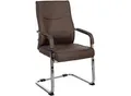 Produktbild: CLP Esszimmerstuhl Hobart, ergonomisch mit Armlehne, gepolstert Kunstleder, Metallgestell stabil, Besucher Konferenzstuhl modern