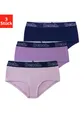 Produktbild: Bench. Panty, 3 Stk. mit kontrastfarbigem Webbund, Gr. 122/128 - 3 Stk., flieder / lila / navy 3 Stk.