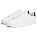 Produktbild: Tommy Hilfiger TH COURT LTH DETAIL ESS Sneaker, Freizeitschuh, Halbschuh, Schnürschuh mit seitlichem Logoschriftzug blau|weiß 44 EU