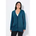 Produktbild: Ulla Popken Strickjacke Strickjacke V-Ausschnitt Knopfleiste Feinstrick blau|grün 42/44