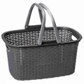Produktbild: Rival 371-050 Einkaufskorb Rattan-Design, 18 Liter, 44 x 28,5 x 23,5 cm (Farbe zufällig, 1 Stück) - Schwarz