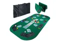 Produktbild: Goods+Gadgets Spiel Faltbare Poker Tischauflage 160x80 cm mit Chiptray & Getränkehalter, Poker-Tisch-Auflage, Casinotisch