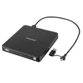 Produktbild: Intenso externes CD/DVD Laufwerk/externer Brenner EOD 400D Slim, USB 3.2, für Laptop, Desktop PC, iMac, MacBook, Windows, MacOS, inkl. kostenloser Brenn-Software Ashampoo Burning Studio, Schwarz