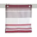 Produktbild: Kutti Raffrollo Jamaica, mit Hakenaufhängung, ohne Bohren, freihängend, halbtransparent, Polyester, gewebt, Streifen, mit Edelstahlhaken grau 120 cm x 130 cm
