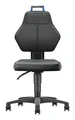 Produktbild: forum® Drehstuhl, Arbeitsstuhl mit Rollen Supertec - blauer Griff