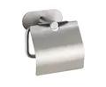 Produktbild: WENKO Turbo-Loc® Toilettenpapierhalter mit Deckel Orea Matt, Befestigen ohne Bohren, Papierrollenhalter mit Deckel zum Schutz, in massiver Qualität aus rostfreiem Edelstahl matt, 14 x 12,5 x 7 cm