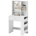 Produktbild: HOMCOM Schminktisch Kosmetiktisch mit Spiegel, Frisiertisch mit Schubladen, offene Ablagen, Weiß