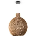 Produktbild: Pendelleuchte Wohnzimmer Boho Korbleuchten Pendellampe Rattan Hängeleuchte Natur (Ø45 cm), Pendelleuchte - Typ 8 - Paco Home