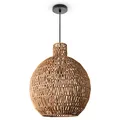 Produktbild: Paco Home Pendelleuchte Wohnzimmer Boho Korbleuchten Pendellampe Rattan Hängeleuchte Esszimmer Lampe Papier E27, Lampenart:Pendelleuchte - Typ 8, Farbe:Natur (Ø45 cm)