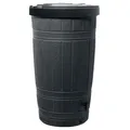 Produktbild: Regentonne Regenfass Holzoptik mit Deckel Azuro 265 l schwarz inkl. Kunst. Hahn
