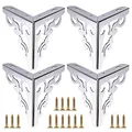 Produktbild: SUMTree 15cm 4 Stück Möbelfüße aus Stahl,Schrankfüße, Beine für Stühle,Tisch,Schrank und Sofa,Möbelbeine. Einfachen Montage Dreieck(Silber)