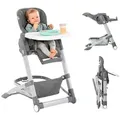 Produktbild: Hauck Hochstuhl Grow Up - Melange Grey, Babystuhl & Babyliege ab Geburt mit Tisch höhenverstellbar klappbar grau