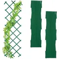 Produktbild: Relaxdays Rankgitter ausziehbar, 3er Set, Rankhilfe Kletterpflanzen, 180cm, Garten, Balkon, Terrasse, Kunststoff, grün