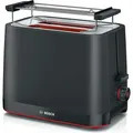 Produktbild: Bosch TAT3M123 Toaster, 950 W, 2-Scheiben, Automatische Endabschaltung, Nachtoastfunktion, Stoptaste, schwarz - Schwarz
