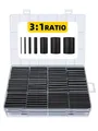 Produktbild: 400 Stück Schrumpfschlauch Set 3:1 Schrumpfverhältnis Kleber Doppelwand Schwarz