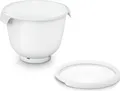 Produktbild: Bosch Kunststoff-Rührschüssel MUZS6KR, mit Deckel und Griffen, 5,5 L Fassungsvermögen, BPA-frei, flexibel, für Bosch Küchenmaschinen Serie 6, Weiß