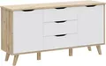 Produktbild: FORTE Sideboard Vankka Anrichte (B/H/T 149,1/76,7/41,7 cm), Sideboard, ca. 150 cm breit, Türen, Schubkästen, Echtholzbeine