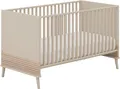 Produktbild: PAIDI Babybett EEFJE 70x140cm in Beige, umbaubares Kinderbett mit Massivholz, Gitterbett 4-fach höhenverstellbar, entnehmbare Sprossen, Juniorbett