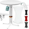 Produktbild: CASARIA® Stehtisch klappbar mit Husse 80cm Rund Bistrotisch weiß