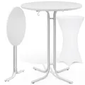 Produktbild: DeubaXXL DE Stehtisch Weiß 110x80cm + Stehtischhusse Weiß Ø80cm 997385