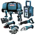 Produktbild: 12tlg. MAKITA 18V Li-Ion Profi Akku Werkzeug Set DJS161 RMJ Blechschere RTJ Y1J