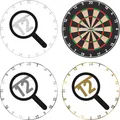 Produktbild: BULLS Bristle Zahlenring Number Ring Metall Dartboard 3er Set Weiß, Silber, Gold