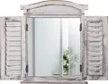 Produktbild: Wandspiegel Spiegelfenster mit Fensterläden 53x42x5cm weiß shabby