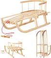 Produktbild: Holzschlitten inklusive abnehmbare Rückenlehne & Zugseil - Holz Schlitten