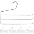 Produktbild: Relaxdays Hosenbügel mehrfach, 5er Set Mehrfachbügel, Metall, 3 Hosenstangen, offen, rutschfest, Hosen & Röcke, weiß