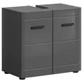 Produktbild: Mid.you Waschbeckenunterschrank Soft, Grau Hochglanz, Holzwerkstoff, 1 Fächer, 60x56x34 cm, Badezimmer, Badezimmerschränke, Waschbeckenunterschränke