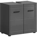 Produktbild: Ebuy24 Soft Waschbeckenunterschrank 2 Türen Grau hochglanz, grau.