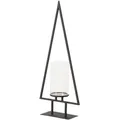 Produktbild: Boltze Home Windlicht, Schwarz, Metall, Glas, dreieckig, 15x98x42 cm, Made in Europe, Glaseinsatz, Dekoration, Weihnachtsdekoration, Winterdeko